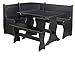 Target Marketing Systems Traditional Style 3-Piece Nook Corner Dining Set With Hidden Storage Under the Seats, For Small Spaces, Includes 1 Table and Benches, Midnight Black