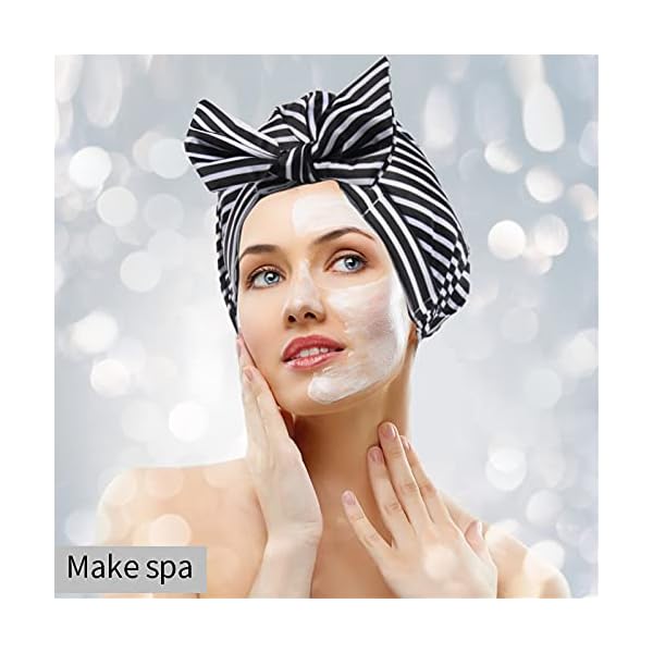 Waterproof-Shower-Cap-for-Women-Reusable-Shower-Hair-Hat-with-Elastic-Band-for-Ladies-Girls-Kids-as-Bathing-Accessories-for-Bath-Spa-Hair-Salon-Hair-Protection-Keep-Long-Hair-Dry-zebra Waterproof Shower Cap for Women, Reusable Shower Hair Hat with Elastic Band for Ladies Girls Kids as Bathing Accessories…