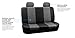 FH Group Universal Fit Seat Cover - Faux Leather (Gray/Black) (Full Set with 4 Headrest Covers)