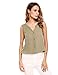 Zeagoo Women's Semi-Sheer V Neck Summer Button Chiffon Sleeveless Blouse Office Tank Top