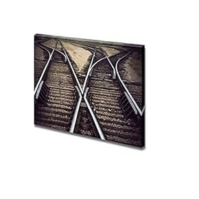 Canvas Prints Wall Art - Vintage Railway Junction with Several Tracks| Modern Home Deoration/Wall Art Giclee Printing Wrapped Canvas Art Ready to Hang - 12" x 18"