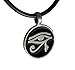 exoticdream Egyptian Udjat Eye of Ra Horus Scarab Pewter Pendant + 18