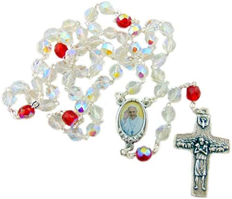 Pope Francis Good Shepherd Rosary Color Centerpiece Year of Mercy Official Merchandise Made in Italy