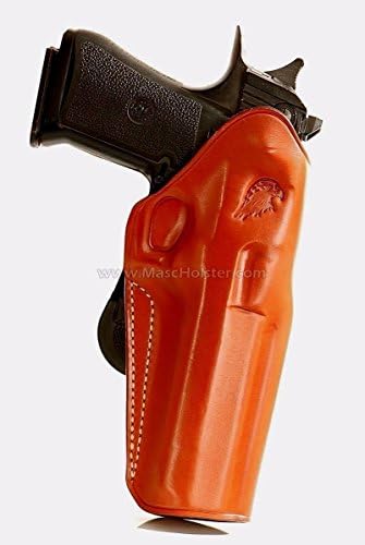 DESERT EAGLE 6'' BARREL Leather Paddle Holster (OWB) With Open Top For Fast Drawing