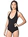 American Apparel Women's Cotton Spandex Halter Bodysuit, Black, Medium