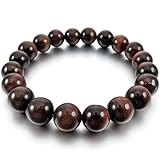 Men,Women's 10mm 12mm Bracelet Link Wrist Energy Stone Agate Brown Buddha Mala Beads Elastic