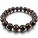 INBLUE Women,Men's 10mm Energy Bracelet Link Wrist Energy Stone Brown Buddha Mala Bead Elastic