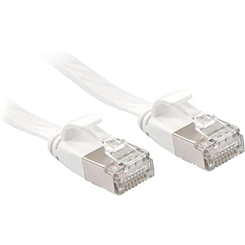 LINDY Cat.6A U/FTP Flat Network Cable, White, 1 m