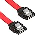 RELPER 3 Pack 10-inch 26AWG SATA III 6.0 Gbps Data Cable Straight with Locking Latch for SSD/HDD/DVD Driver Red