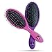 Dtang Hair Brush 2 Pack Metallic Pink & Purple Best Detangler Hair Brush for Wet & Dry Hair Rubberized Grip Soft Bristles Ideal for daily use