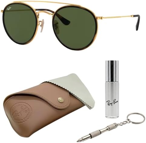 NWT RAY-BAN Round Gold Metal Sunglasses RB3447 Green Lens Case & Cert Unisex s-l400.jpg main image 3