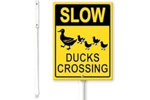 Ymaotrade Slow Down Duck Crossing Yard Sign with Stakes 4.6×6in, Sturdy Aluminum Yard Signs Easy Mounting, Wildlife Crossing 