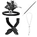 1920s Accessories Set for Women Feather Headband Earrings Necklace Gloves Cigarette Holder Gatsby Flapper Costume Set (OneSize, Set-F)