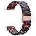 CAGOS Compatible with 22mm Bands Fashion Resin Bracelet Strap with Metal Stainless Steel Buckle Replacement Band, Tortoise