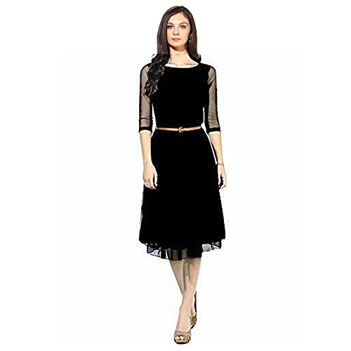 Hf entprise women s fancy soft net kurti free size blac…