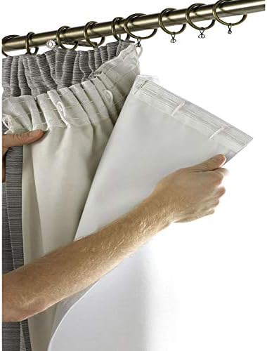 rejuvopedic SRC Solar Reflective Coated, Blackout Thermal Curtain Lining. ***Now Includes 15 Curtain Hooks *** (88" (223cm) Wide x 52" (132cm) drop)
