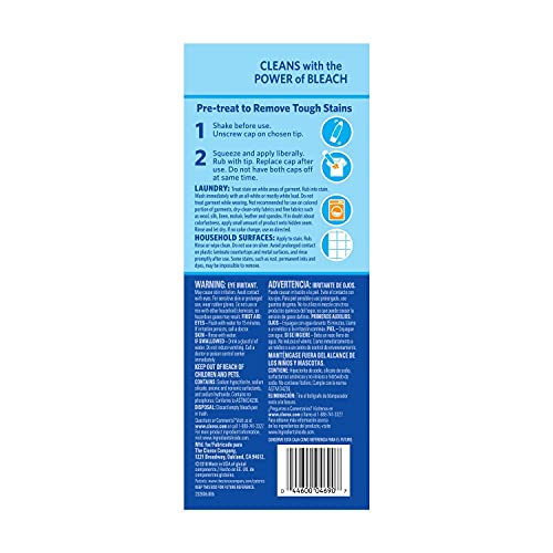 Clorox Bleach Pens, Zero Splash Stain Remover Pen, Spot Cleaner, 2