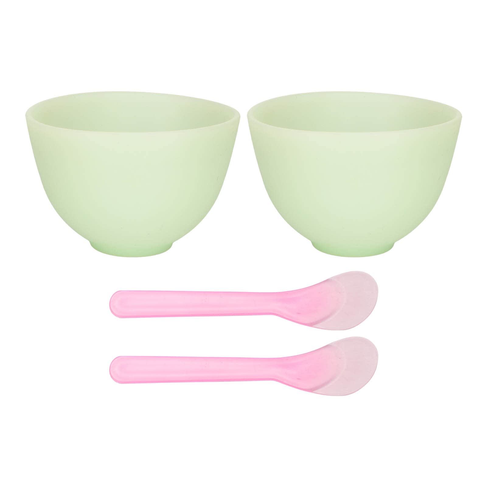 2set Face Mask Applicator, Silicone Face Mask Bowl and Stirring Bars, Reusable Soft Portable DIY Bowl Brush Set for Skin Care