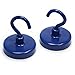 CMS MAGNETICS - (6-Pack 32mm Ceramic Hooks Blue 5-Pound Sheer and 13-Pound Pull Force Rating, Strong Magnet Hooks for Office, Refrigerator, Magnetic Board, Closets