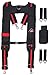 Tool Belt Suspenders Heavy Duty Work Suspenders, Adjustable, Comfortable Padded (Black, Red Adjustable)