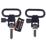 CyberDyer Carbon Steel Quick Detach Sling Swivels Stud Gun Sling Mounting Kit With Screws 2Pcs (Black)
