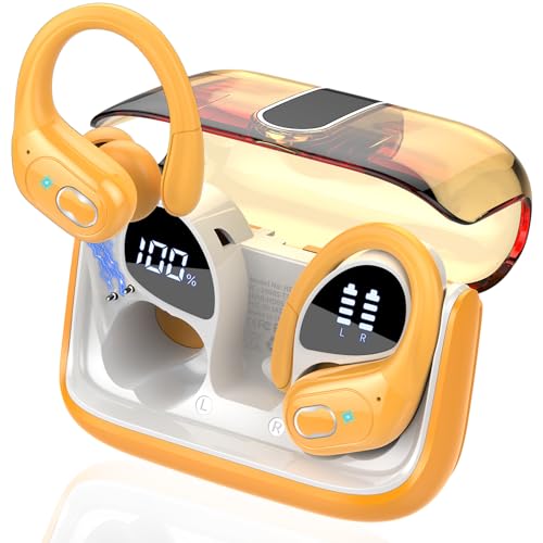 Wireless Earbuds with Earhooks Yellow