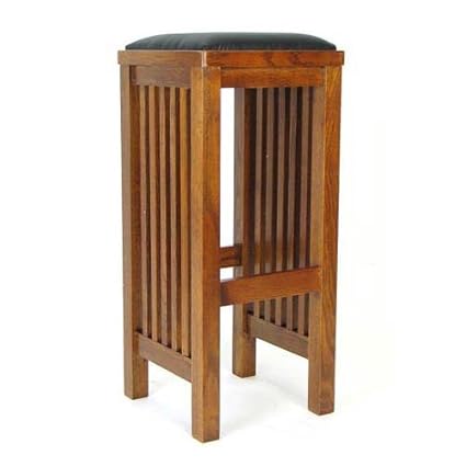 Wayborn Home Furnishing Mission Style Barstool Brown 30 Hx 12 5 Wx 12 5 D Brown
