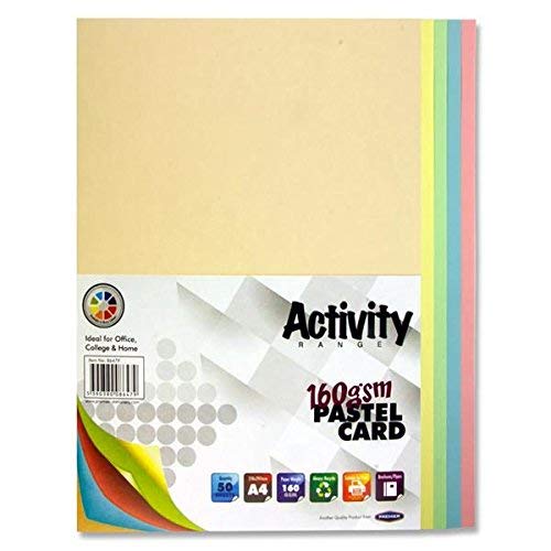 2XA4 160 GSM Activity Card - Rainbow Pastel (Pack of 50 Sheets)