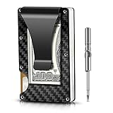 WDT Carbon Fiber Wallet, Minimalist Money Clip and Credit Card Holder,Card Wallet RFID Blocking,Bussiness Card Case Wallet for Men