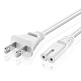 TNP Universal 2 Prong Power Cord (3 Feet) - NEMA 1-15P to IEC320 C7 Shotgun Connector AC Power Supply Cable Wire Socket Plug Jack (White) Compatible with Apple TV, PS4, PS3 Slim, LED HDTV