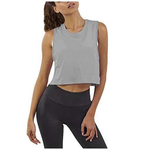 Mippo Womens Workout Crop Tops Cute Sheer Mesh Back Gym Yoga Tank Tops Muscle Tee