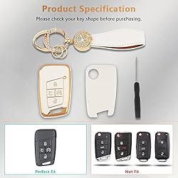 PIFOOG Car Key Cover for Volkswagen Jetta Tiguan
