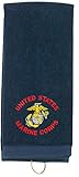 Spiffy Custom Gifts US Marine Corps Embroidered Tri-Fold Sports Towel w/Hook Navy