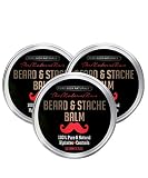 Natural Beard Balm for Men, Non-Greasy Beard Wax and Conditioner for Beard Growth, Amber Musk Scent Mustache Wax, Beard Conditioner, Softening Beard Care by Pure Body Naturals, 1.75 Ounces