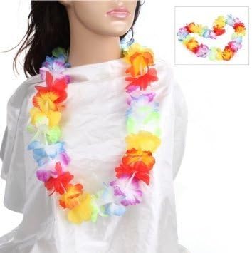 12 x hawaiian lei neck garlands, party bag filler, fancy dress, beach party adults or kids