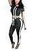 ChongErfei Women's Sexy Bodycon Round Neck Hoody Pants 2-Piece Jumpsuit Sportswear (Small, Dark green)