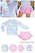 Baby/Toddler Girls Two-Pieces Swimsuit Long Sleeve Stripe UPF 50+ Sun Protection Swimwear Beachwear Set Pink