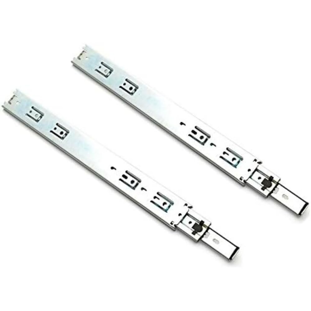 Merriway® BH07101 (2 Pcs) Double Full Extension Ball Bearing Heavy Duty Steel Drawer Slides 500mm (20 Inch) Zinc Plated x 1 Pair - Pack of 2 Pieces