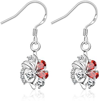 Dezero 925 silver plated earrings Personalized flowers