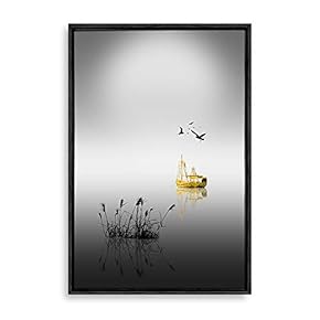 Framed Canvas Wall Art Great Moon Canvas Prints Home Artwork Decoration for Living Room,Bedroom - 16x24 inches