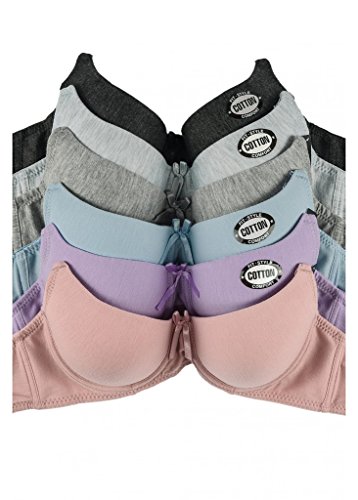 Mamai women s basic plain bras (packs of 6) - various s…