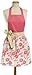DII Women's Cotton Skirted Kitchen Apron for Cooking, Baking & Crafts, Adjustable with Generous Waist Ties, Pink Daisy, One Size