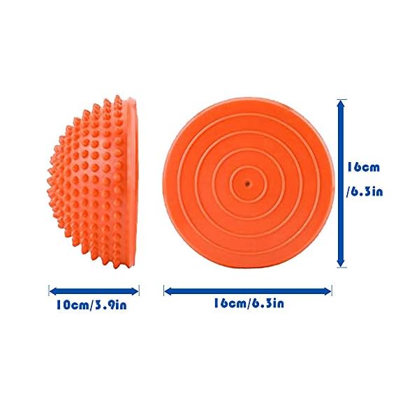 2PCS Hedgehog Balance Pods, Pimples Pilates Ball with Pump, Half Spiky Fitness Domes for Kids Adults Sports, Foot…