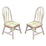 Fantasy Fields - Crackled Rose Thematic Kids Wooden 2 Chairs Set |Imagination Inspiring Hand Crafted & Hand Painted Details   Non-Toxic, Lead Free Water-based Paint