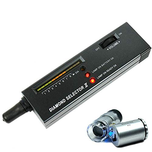 Jeweler Diamond Tool kit,Portable Diamond Tester with 60 X Led Lighted Illuminated Loupe Magnifying Glasses Magnifier Combo