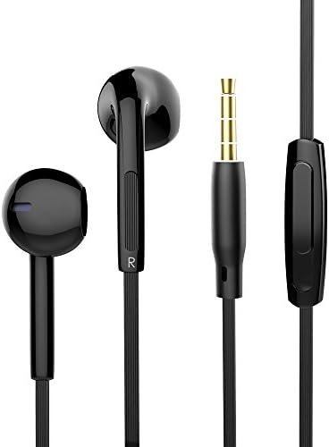 Earbuds, TOBETB In Ear Earphone with Microphone &amp; Volume Control Wired Headphones with Deep Powerful Bass for iOS and Android Black