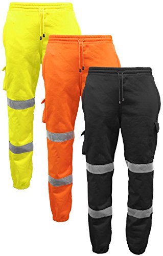 Mens Hi Vis Viz Safety Jogging Bottoms Pants Joggers Work Trousers EN471 Class 1