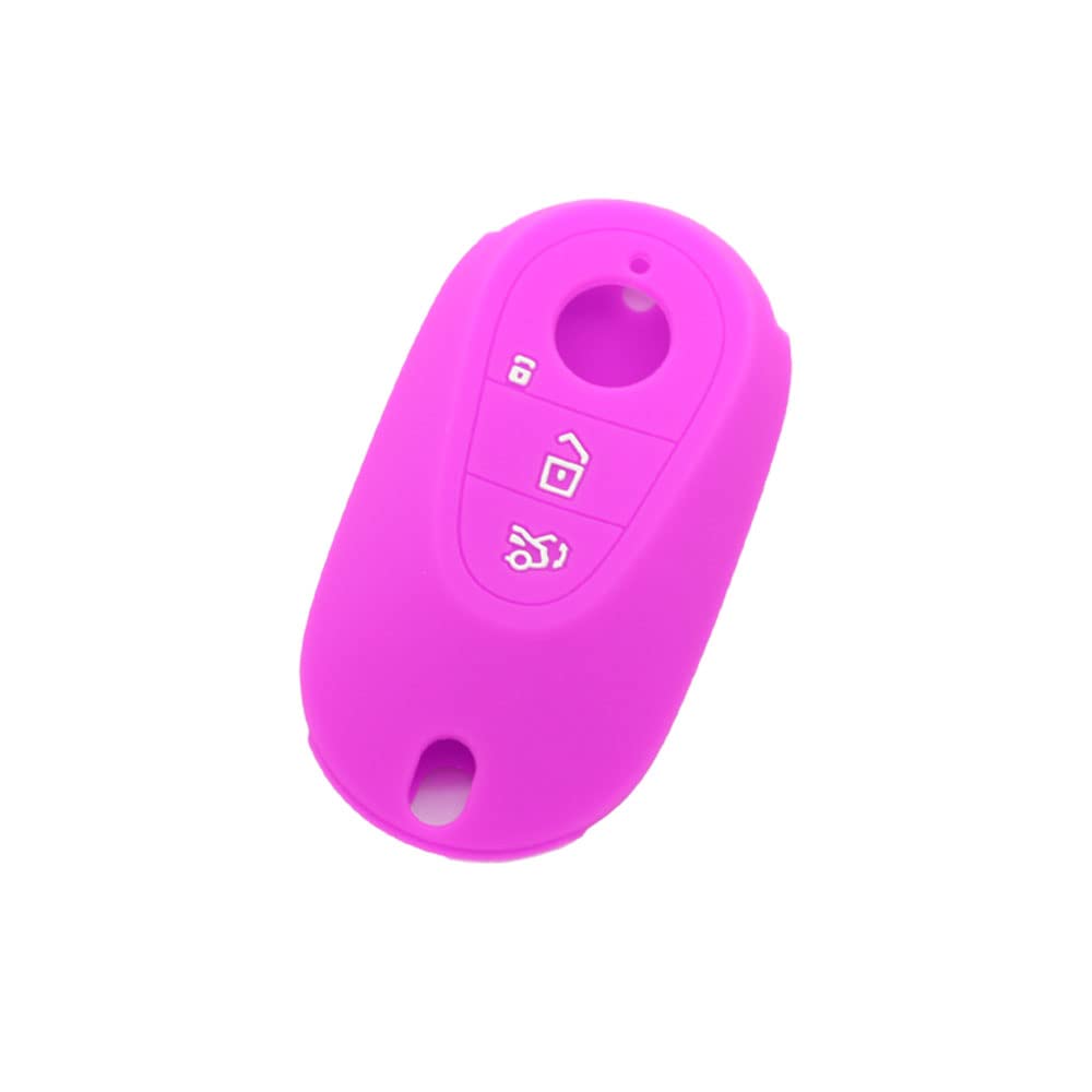 BROVACS Silicone Cover Protector Case Holder Skin Jacket Compatible with MERCEDES BENZ 3 Button Remote Key Fob CV2953 Purple