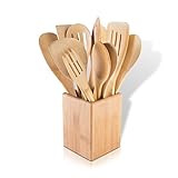 Modernhome 11 Piece Bamboo Kitchen Tool Set, Bamboo/Natural