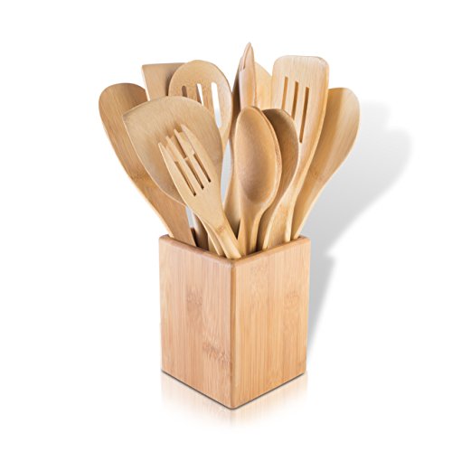 Modernhome 11 Piece Bamboo Kitchen Tool Set, Bamboo/Natural